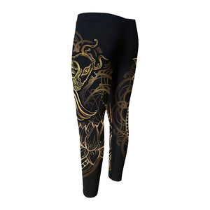 Gold Koi Carp Fish Print Men's Compression Pants