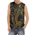 Gold Koi Carp Fish Print Men's Fitness Tank Top