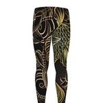 Gold Koi Carp Fish Print Men's leggings