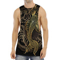 Gold Koi Carp Fish Print Men's Muscle Tank Top