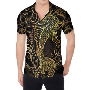 Gold Koi Carp Fish Print Men's Shirt