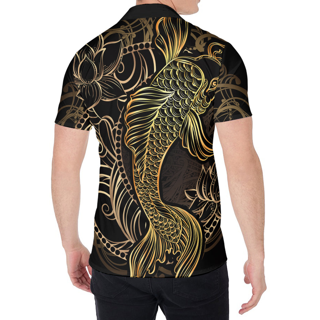 Gold Koi Carp Fish Print Men's Shirt