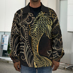 Gold Koi Carp Fish Print Men's Shirt Jacket