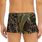 Gold Koi Carp Fish Print Men's Short Boxer Briefs