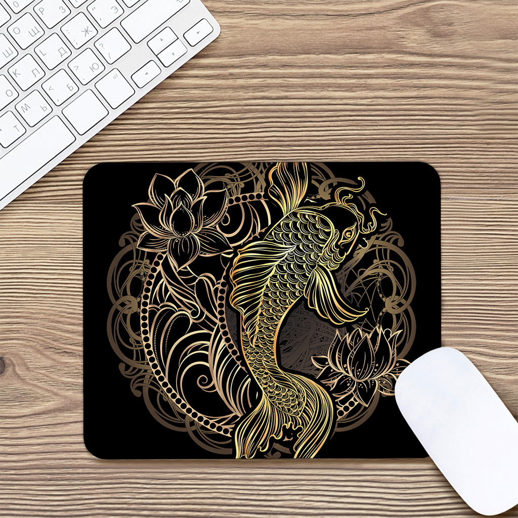 Gold Koi Carp Fish Print Mouse Pad