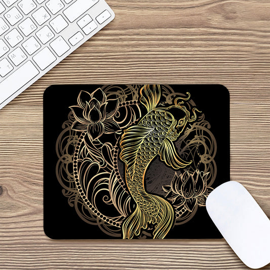 Gold Koi Carp Fish Print Mouse Pad