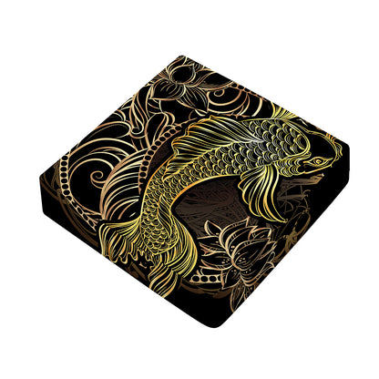 Gold Koi Carp Fish Print Outdoor Seat Cushion Cover