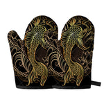 Gold Koi Carp Fish Print Oven Mitts