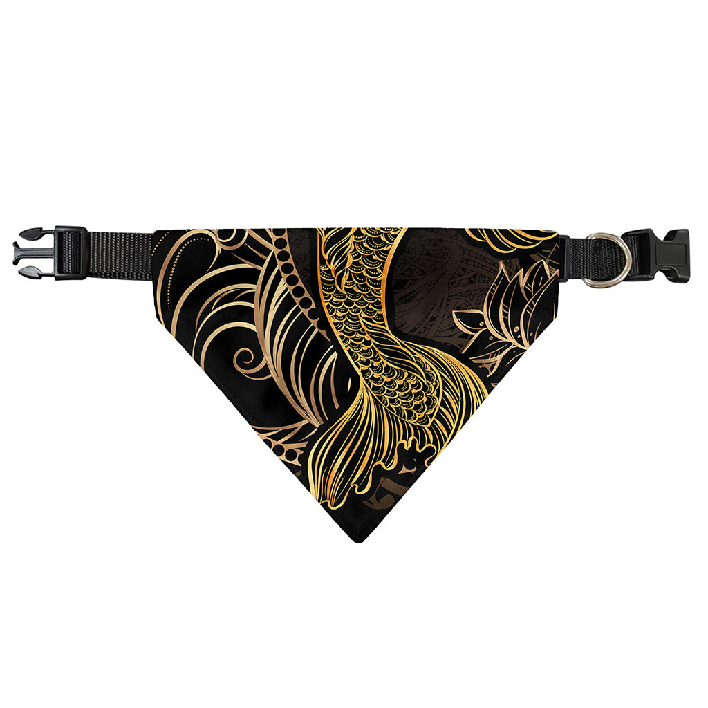 Gold Koi Carp Fish Print Over The Collar Dog Bandana