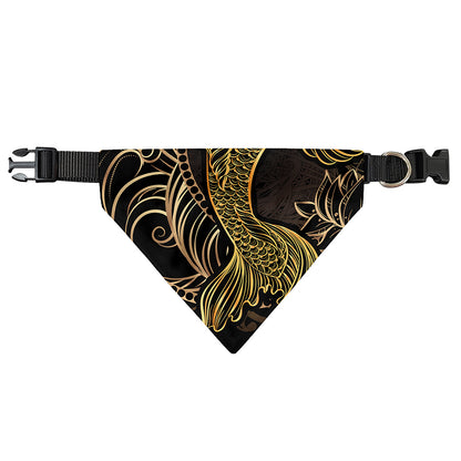 Gold Koi Carp Fish Print Over The Collar Dog Bandana