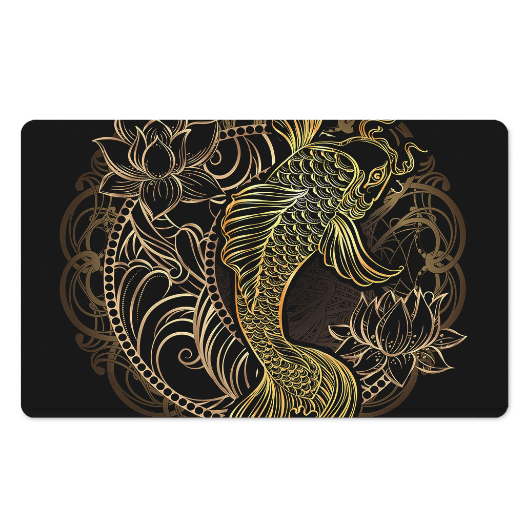 Gold Koi Carp Fish Print Polyester Doormat