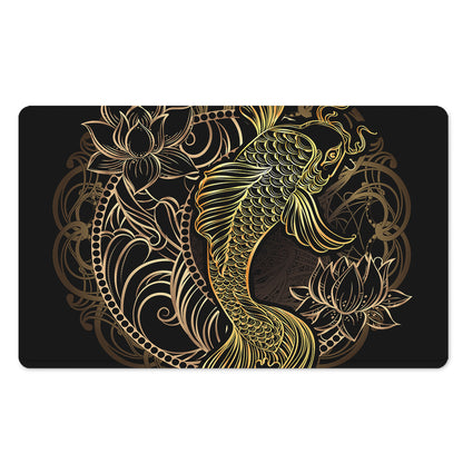 Gold Koi Carp Fish Print Polyester Doormat