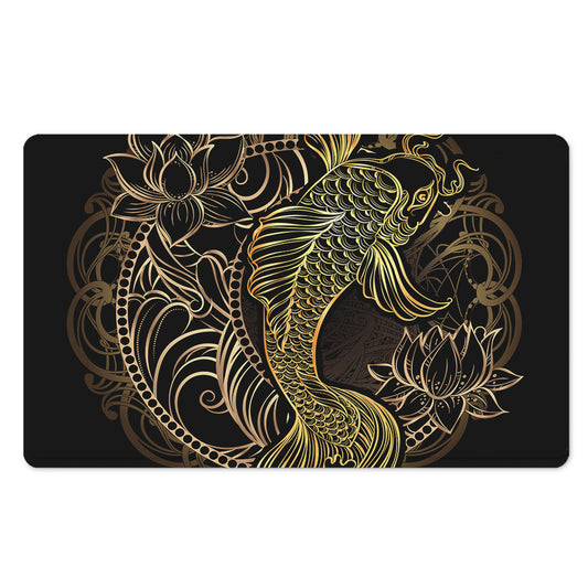Gold Koi Carp Fish Print Polyester Doormat