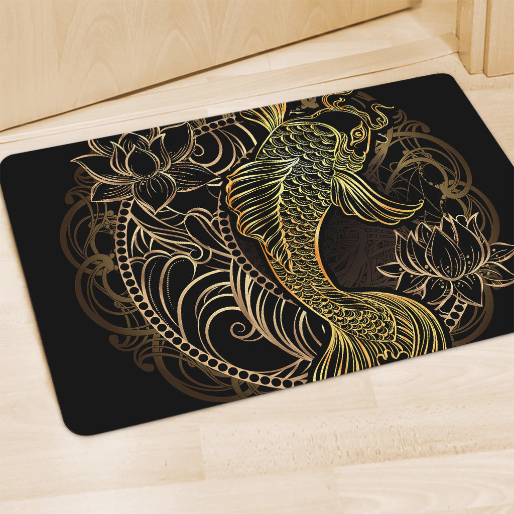 Gold Koi Carp Fish Print Polyester Doormat