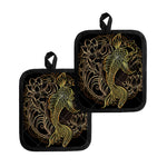Gold Koi Carp Fish Print Pot Holders