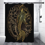 Gold Koi Carp Fish Print Premium Shower Curtain