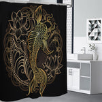 Gold Koi Carp Fish Print Premium Shower Curtain