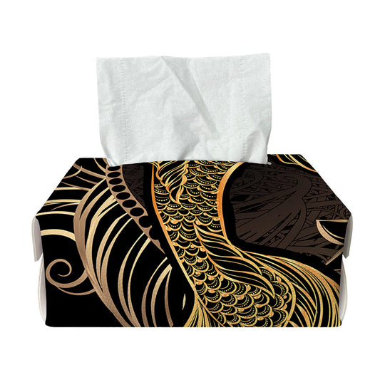Gold Koi Carp Fish Print Rectangle Tissue Box Cover