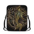Gold Koi Carp Fish Print Rectangular Crossbody Bag