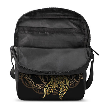 Gold Koi Carp Fish Print Rectangular Crossbody Bag