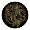 Gold Koi Carp Fish Print Round Floor Mat