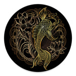 Gold Koi Carp Fish Print Round Floor Mat