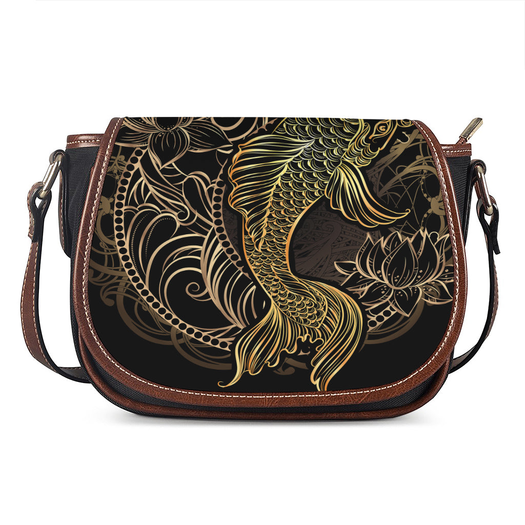 Gold Koi Carp Fish Print Saddle Bag