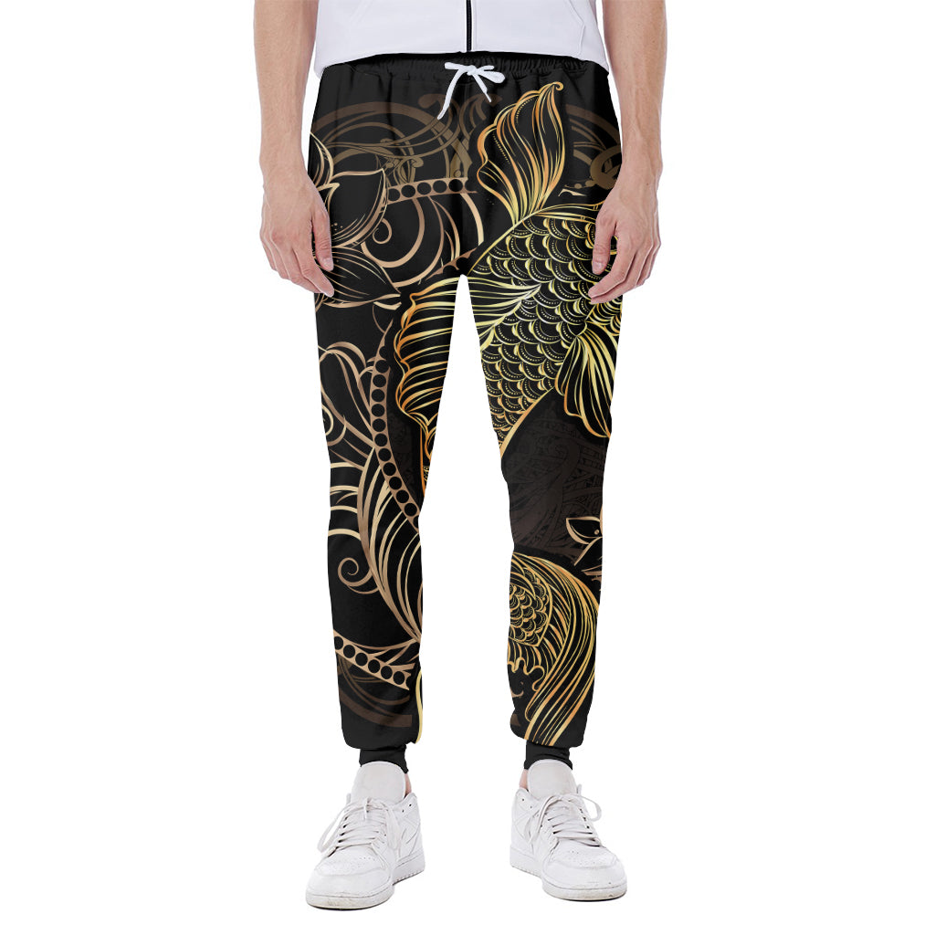 Gold Koi Carp Fish Print Scuba Joggers