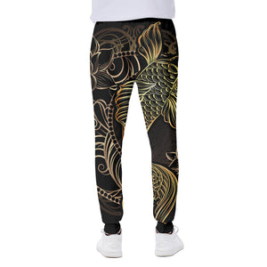 Gold Koi Carp Fish Print Scuba Joggers