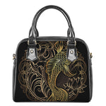 Gold Koi Carp Fish Print Shoulder Handbag