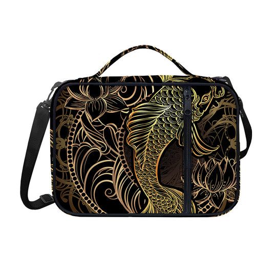 Gold Koi Carp Fish Print Shoulder Strap Bible Bag