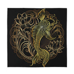 Gold Koi Carp Fish Print Silk Bandana