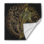 Gold Koi Carp Fish Print Silk Bandana