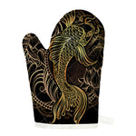 Gold Koi Carp Fish Print Single Oven Mitt