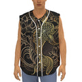 Gold Koi Carp Fish Print Sleeveless Baseball Jersey