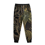 Gold Koi Carp Fish Print Sweatpants