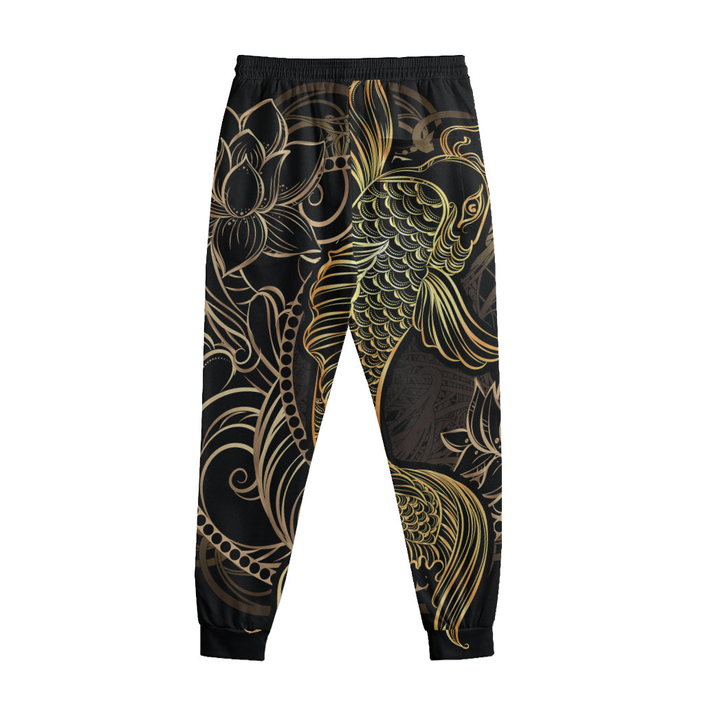 Gold Koi Carp Fish Print Sweatpants