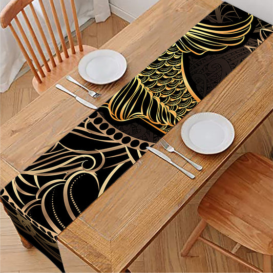 Gold Koi Carp Fish Print Table Runner
