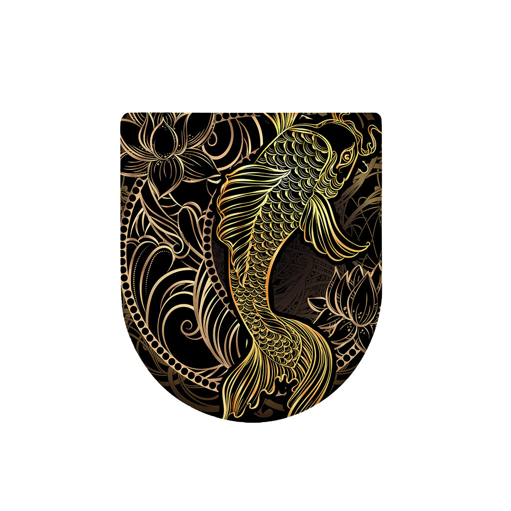Gold Koi Carp Fish Print Toilet Lid Cover