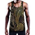 Gold Koi Carp Fish Print Men's Workout Tank Top