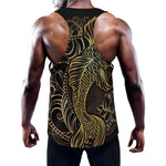 Gold Koi Carp Fish Print Training Tank Top