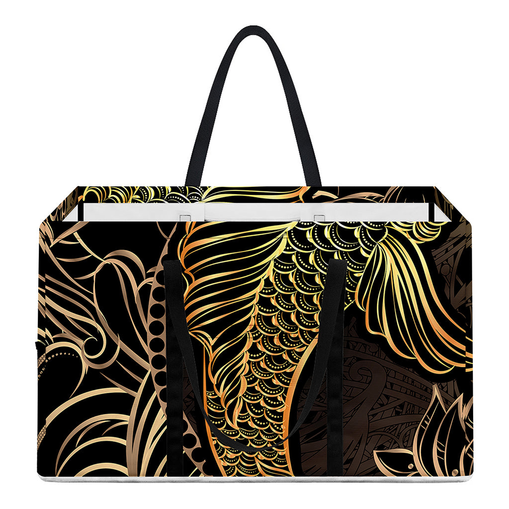 Gold Koi Carp Fish Print Utility Tote Bag