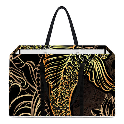 Gold Koi Carp Fish Print Utility Tote Bag