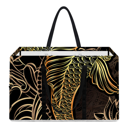 Gold Koi Carp Fish Print Utility Tote Bag