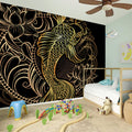 Gold Koi Carp Fish Print Wall Sticker