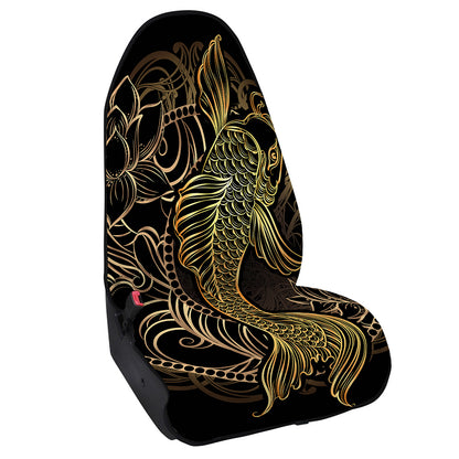 Gold Koi Carp Fish Print Waterproof Car Seat Cover