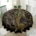 Gold Koi Carp Fish Print Waterproof Round Tablecloth