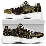 Gold Koi Carp Fish Print White Chunky Shoes