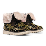 Gold Koi Carp Fish Print Winter Boots