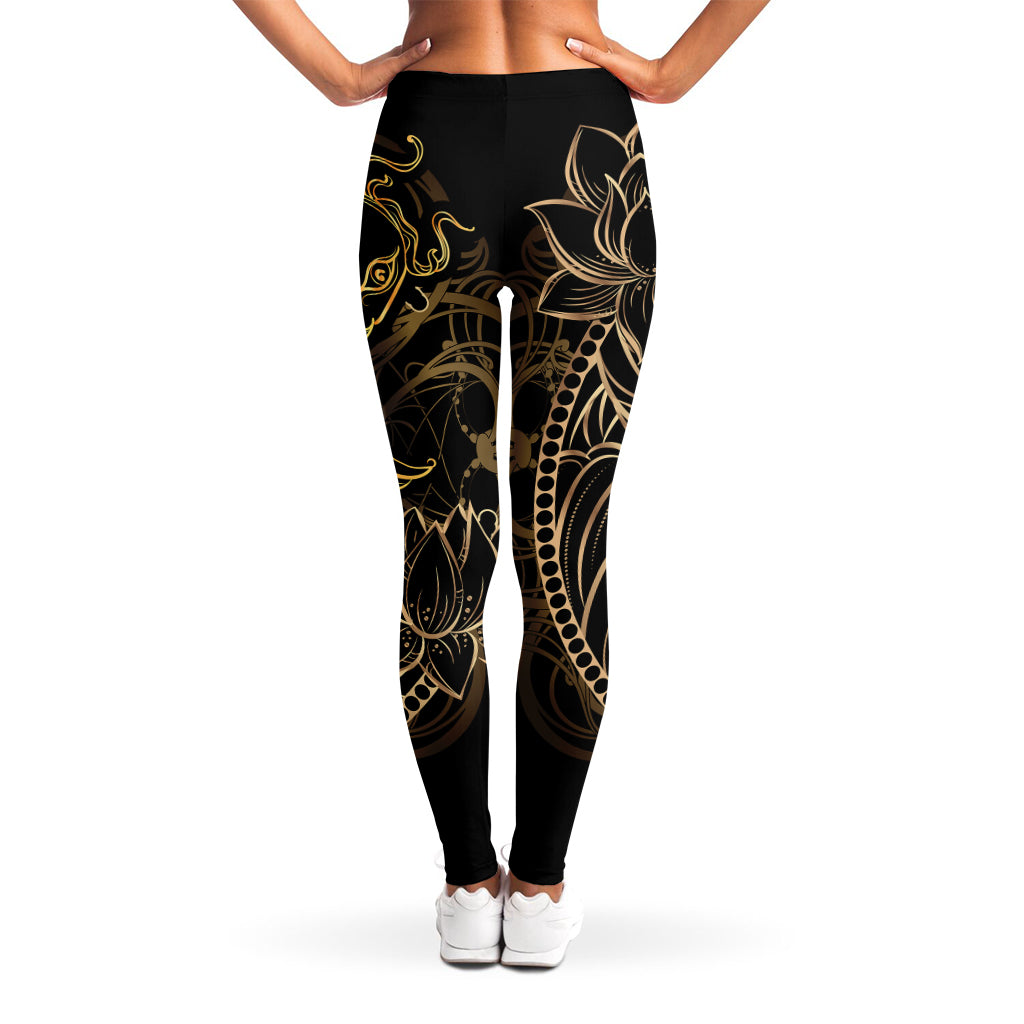 Gold Koi Carp Fish Print Women's Leggings